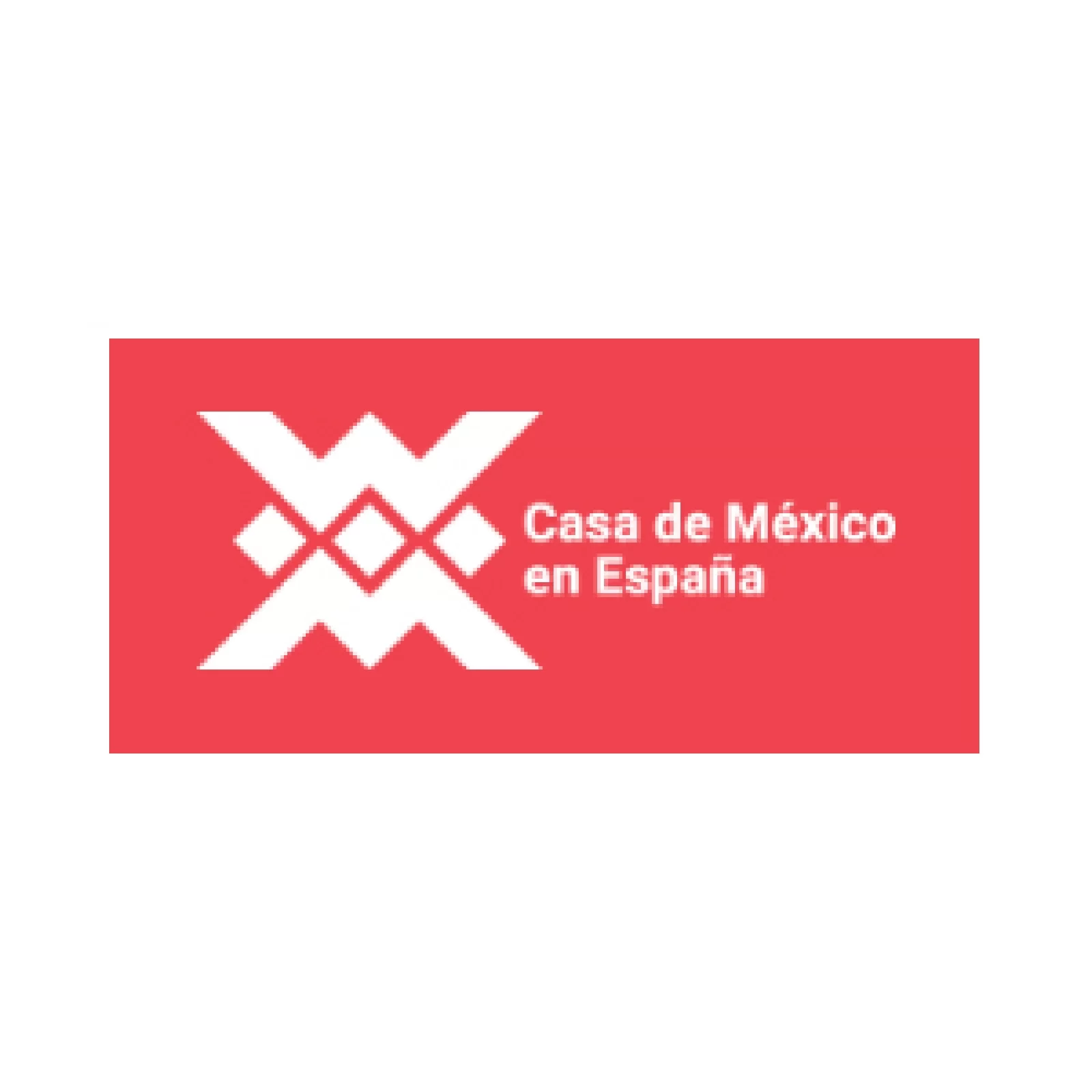 logo de casa de mexico en españa en color rojo y blanco