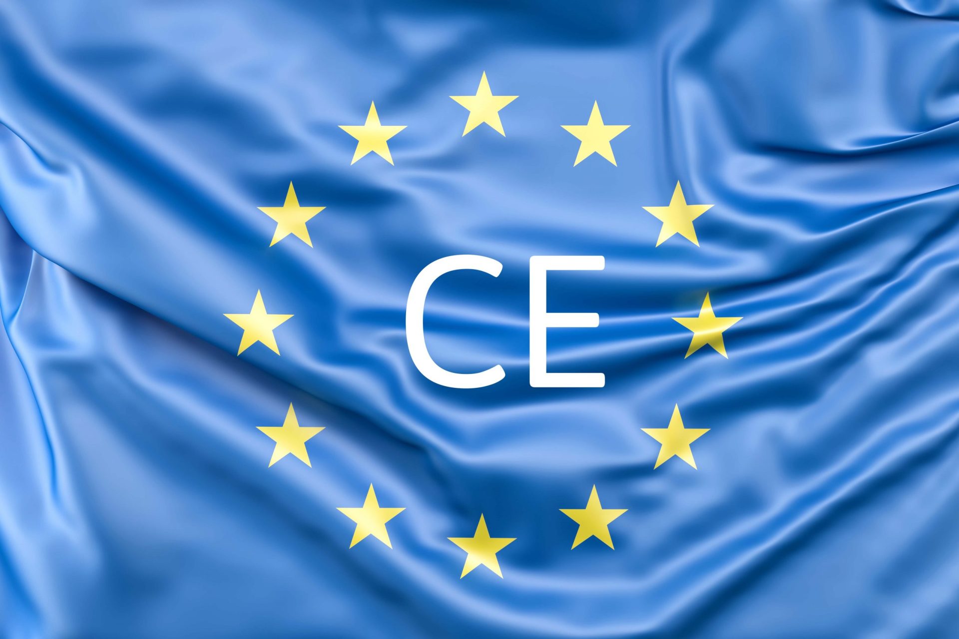 imagen de la bandera de la union europea con el logo del marcado ce