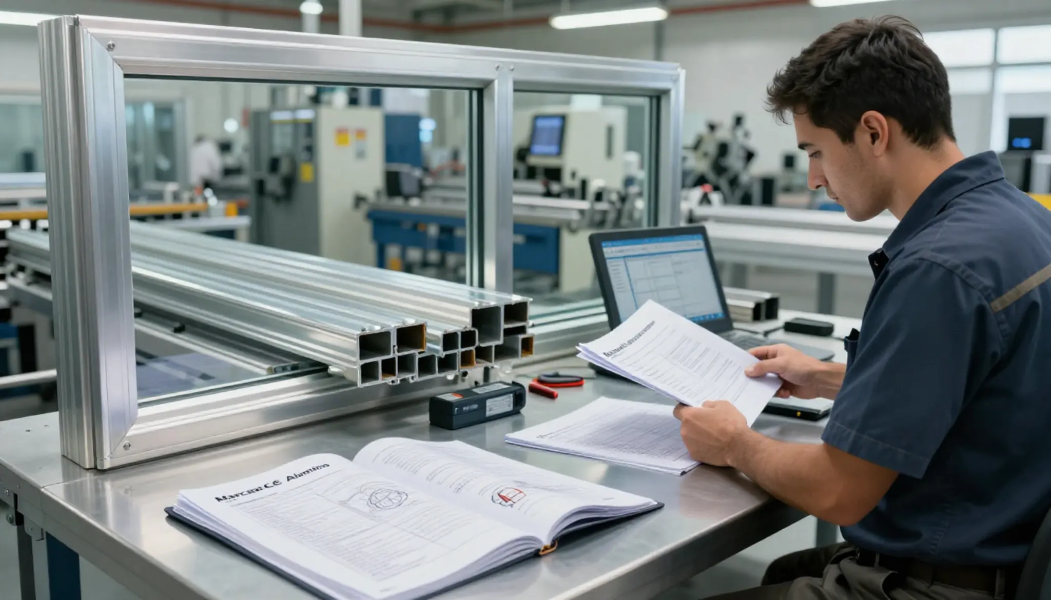 Materiales de aluminio para construcción creados en una fábrica