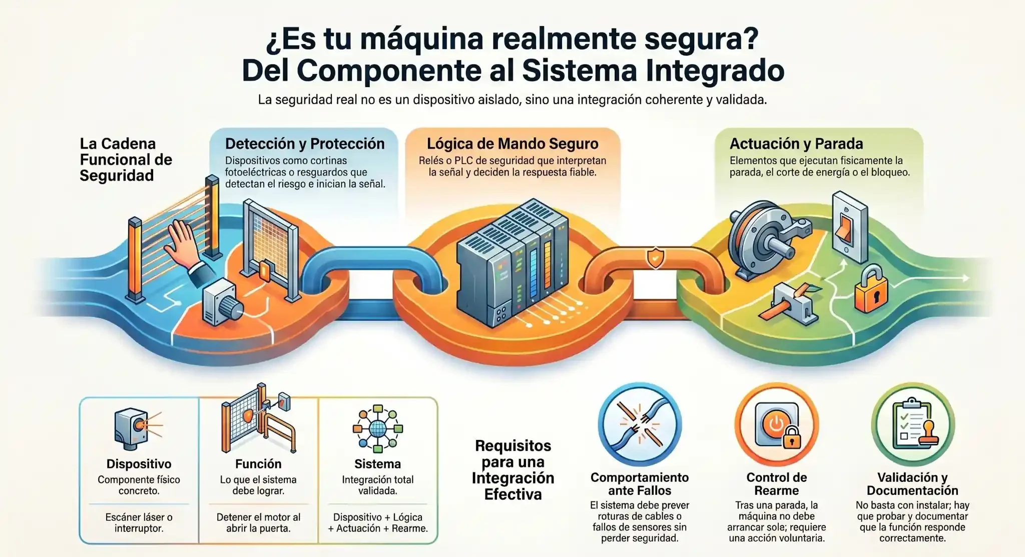 Sistemas de seguridad en máquinas: qué son y cómo funcionan Infografía sistemas de seguridad en máquinas