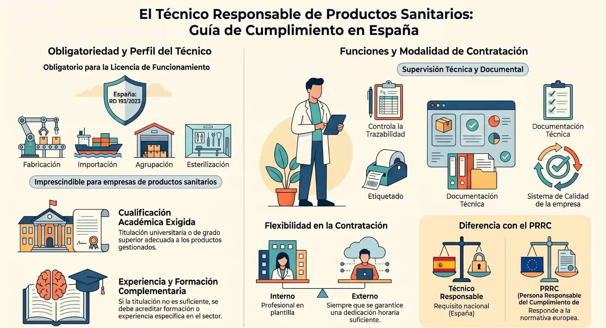 Técnico responsable de productos sanitarios: requisitos, funciones y cuándo es obligatorio Infografía Tecnico_Responsable_P.S.